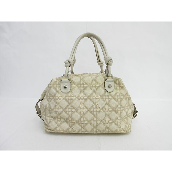 Dior Beige Bag Christian Cannage - Picture 1 of 11